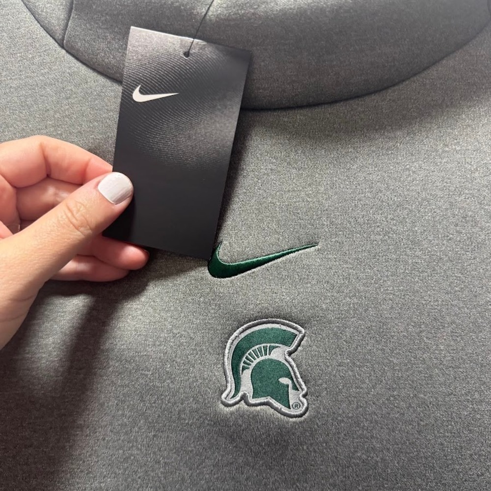 Nike Michigan State Spartans Mens Short Sleeve Hoodie Grey Large NEW WITH TAG - Picture 5 of 7